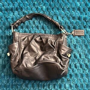 Vintage Coach Black Shoulder Bag with Slouchy Design